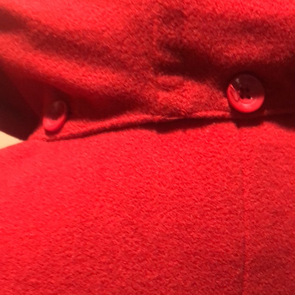 Tulle cute hooded Red Peacoat Jacket with detachable hood - Picture 10 of 17